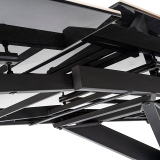 Table à manger extensible en céramique et métal pour 6 à 8 personnes - Blanc