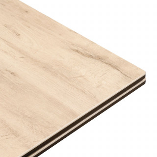 Table à manger extensible en céramique et métal pour 6 à 8 personnes - Beige