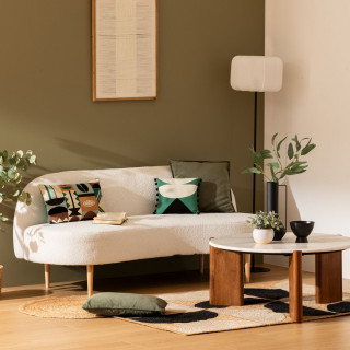 Banquette en bouclette INSI - 2 Places - Blanc
