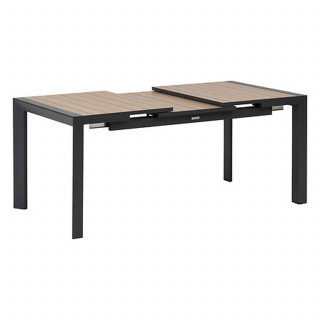Table de jardin extensible en aluminium 8 places EVASION - Noyer et graphite