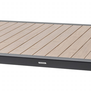 Table de jardin fixe en aluminium effet bois 12 places EVASION - Honey et graphite