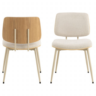 Lot de 2 chaises de salle à manger AULNE - Beige