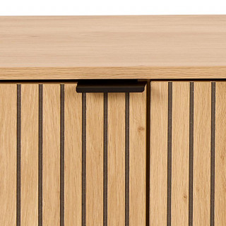 Meuble TV 3 portes effet tasseaux BAÏKAL - Beige