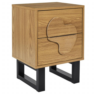 Table de chevet 2 tiroirs CALYPSO - Beige