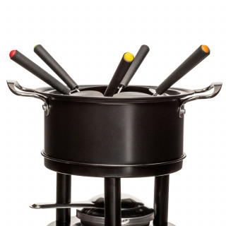 Service à fondue pour 6 personnes en acier inoxydable - Noir