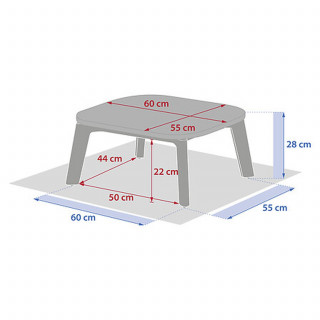 Table basse de jardin rectangulaire en aluminium effet bois MANISSA - Marron