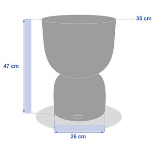 Table de jardin d'appoint ronde en ciment effet terrazzo TIMANDRA - Gris