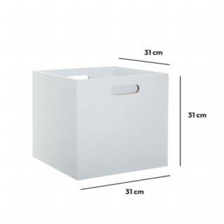 Lot de 2 boîtes de rangement blanches - L. 31 x l. 31 x H. 31 cm - MIX N' MODUL