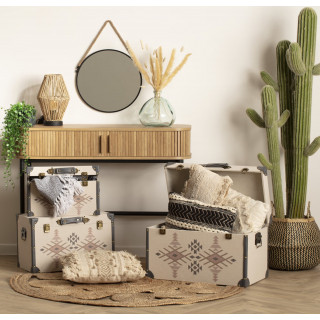 Console 2 portes coulissantes en bois marron - COLVA