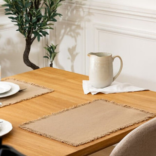 Lot de 6 sets de table en coton beige - 45 x 30 cm - MAHA