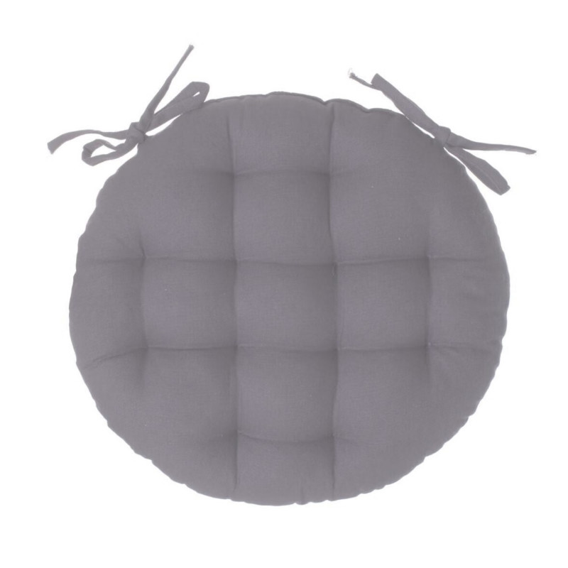 Galette de chaise ronde gris - Diam. 38 cm - ALIX Galette de chaise ronde gris - Diam. 38 cm - ALIX
