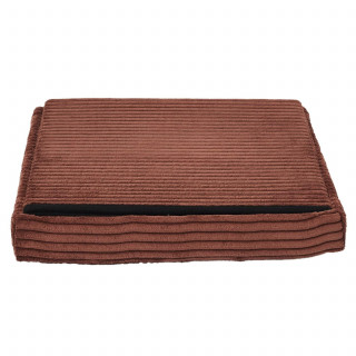 Pouf de rangement pliable effet côtelé - Terracotta