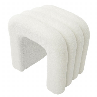 Pouf en bouclette ARCHY - Blanc
