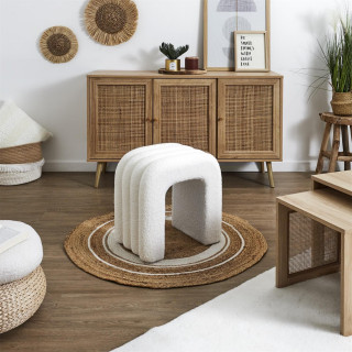 Pouf en bouclette ARCHY - Blanc