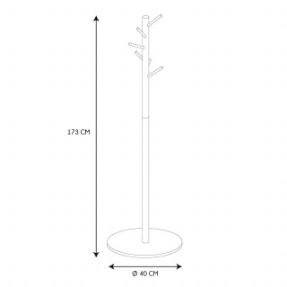 Portemanteau bicolore en bois 5 accroches - Blanc et marron