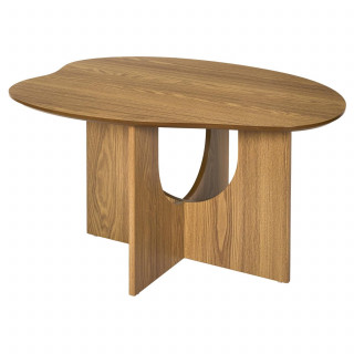 Table basse asymétrique en bois CALYPSO - Beige