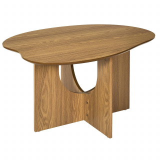 Table basse asymétrique en bois CALYPSO - Beige