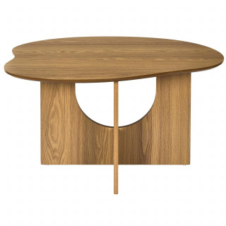 Table basse asymétrique en bois CALYPSO - Beige