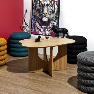 Table basse asymétrique en bois CALYPSO - Beige