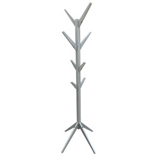 Porte-manteau design bois Abby - L. 45 x H. 177 cm - Gris