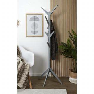 Porte-manteau design bois Abby - L. 45 x H. 177 cm - Gris