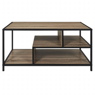 Table basse avec rangements EDISON - Marron et noir