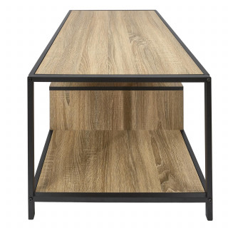 Table basse avec rangements EDISON - Marron et noir