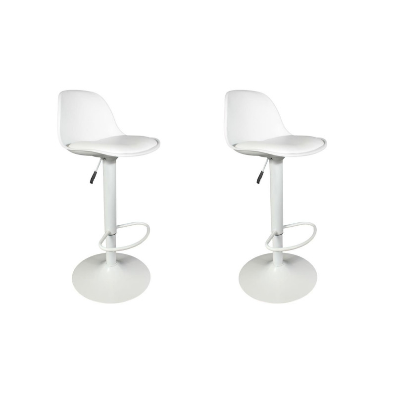 Lot de 2 tabourets de bar ISAK - Blanc
