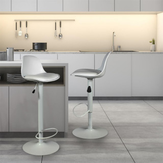 Lot de 2 tabourets de bar ISAK - Blanc