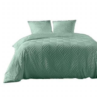 Parure de lit effet tufté HELTIE - 220 x 240 cm - Vert