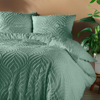 Parure de lit effet tufté HELTIE - 220 x 240 cm - Vert