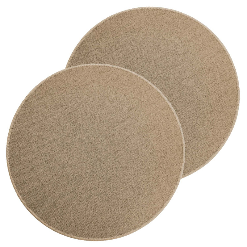 Lot de 2 sets de table tissés antidérapants - Beige