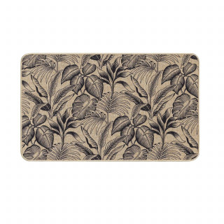 Tapis antidérapant imprimé jungle STYLIS  - 45 x 75 cm - Noir et marron