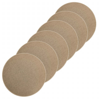 Lot de 6 sets de table tissés antidérapants - Beige