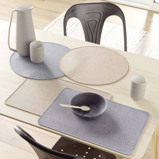 Lot de 6 sets de table tissés antidérapants - Gris