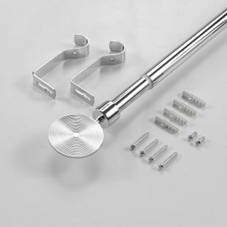 Kit de tringle à rideaux extensible ROLLIS - L. 120 à 210 cm - Chrome