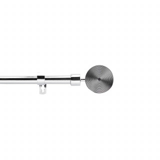 Kit de tringle à rideaux extensible ROLLIS - L. 210 à 380 cm - Chrome
