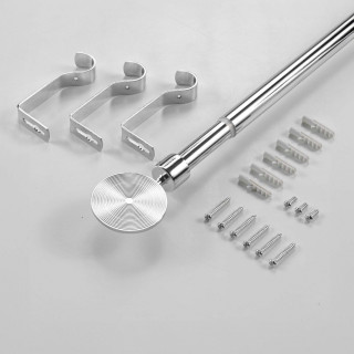 Kit de tringle à rideaux extensible ROLLIS - L. 210 à 380 cm - Chrome