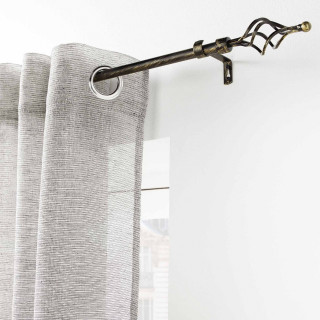 Kit de tringle à rideaux extensible TWISTY - L. 120 à 210 cm - Noir et or
