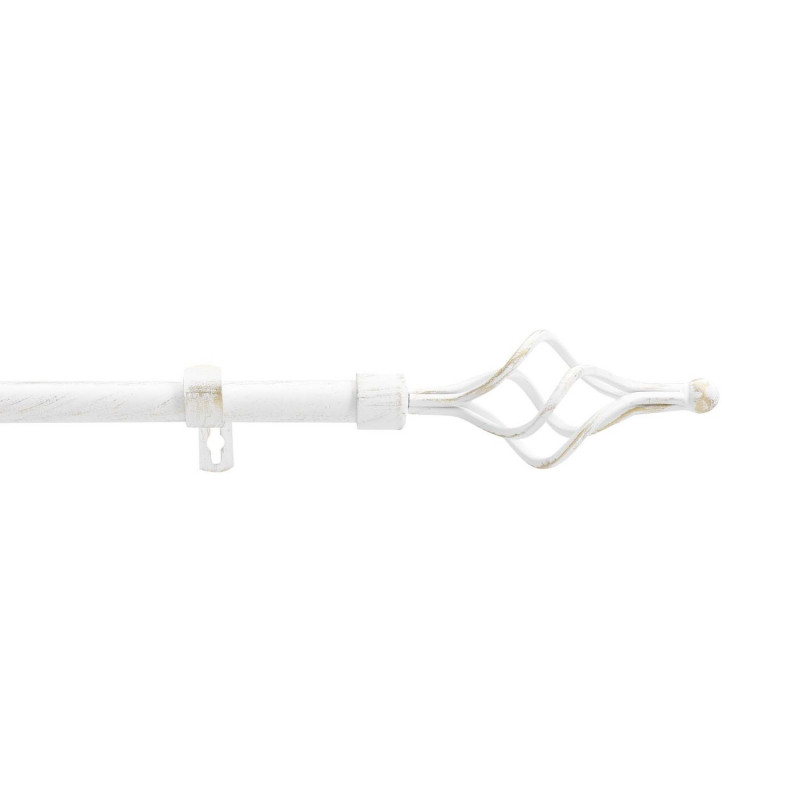 Kit de tringle à rideaux extensible TWISTY - L. 120 à 210 cm - Blanc et or