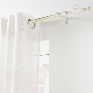 Kit de tringle à rideaux extensible TWISTY - L. 120 à 210 cm - Blanc et or