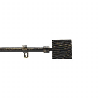 Kit de tringle à rideaux extensible TEMPO - L. 120 à 210 cm - Noir et or