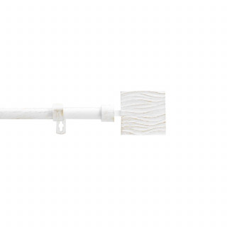 Kit de tringle à rideaux extensible TEMPO - L. 120 à 210 cm - Blanc et or