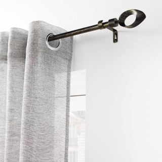 Kit de tringle à rideaux extensible OVALON - L. 120 à 210 cm - Noir et or