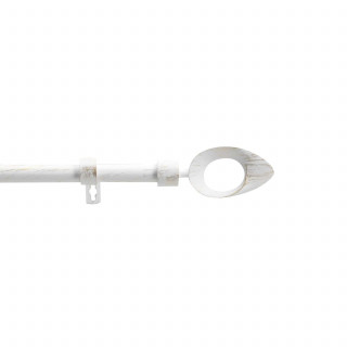 Kit de tringle à rideaux extensible OVALON - L. 120 à 210 cm - Blanc et or