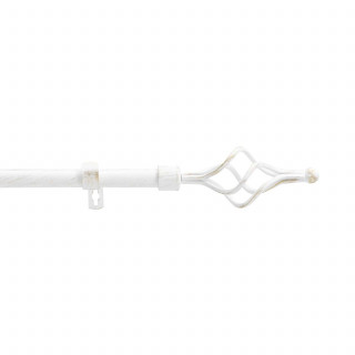 Kit de tringle à rideaux extensible TWISTY - L. 210 à 380 cm - Blanc et or