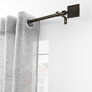 Kit de tringle à rideaux extensible TEMPO - L. 210 à 380 cm - Noir et or