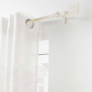 Kit de tringle à rideaux extensible TEMPO - L. 210 à 380 cm - Blanc et or