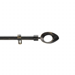 Kit de tringle à rideaux extensible OVALON - L. 210 à 380 cm - Noir et or