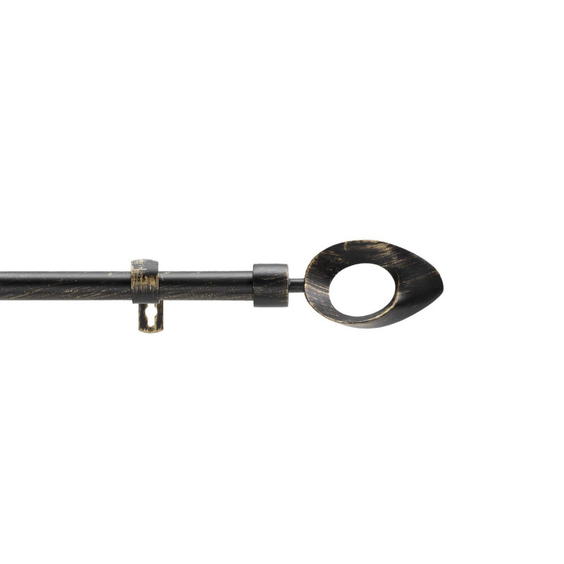 Kit de tringle à rideaux extensible OVALON - L. 210 à 380 cm - Noir et or